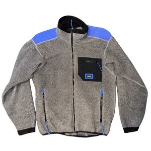 vintage REI Co-op men's gray full-zip fleece jacket XL